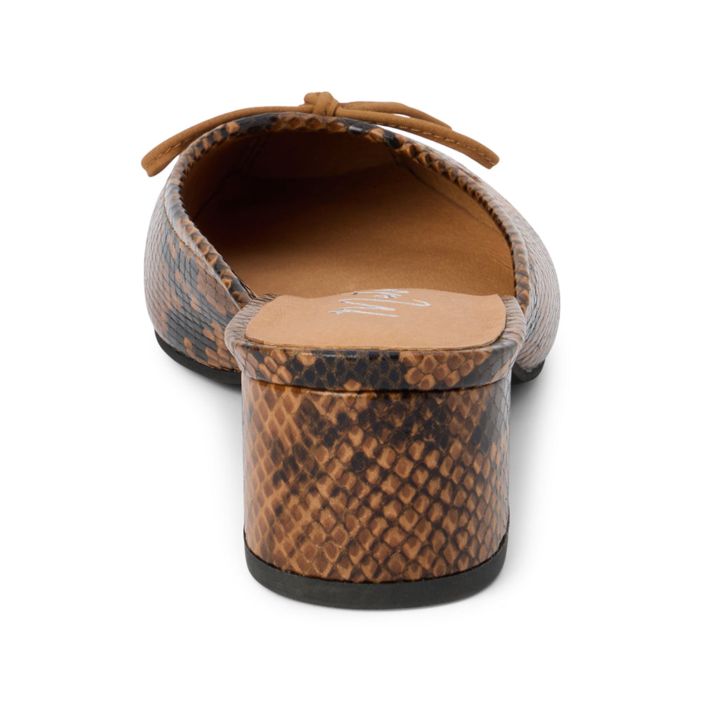 靴 Heeled Papillon Emb. Mule - Brown Heeled Papillon EMB