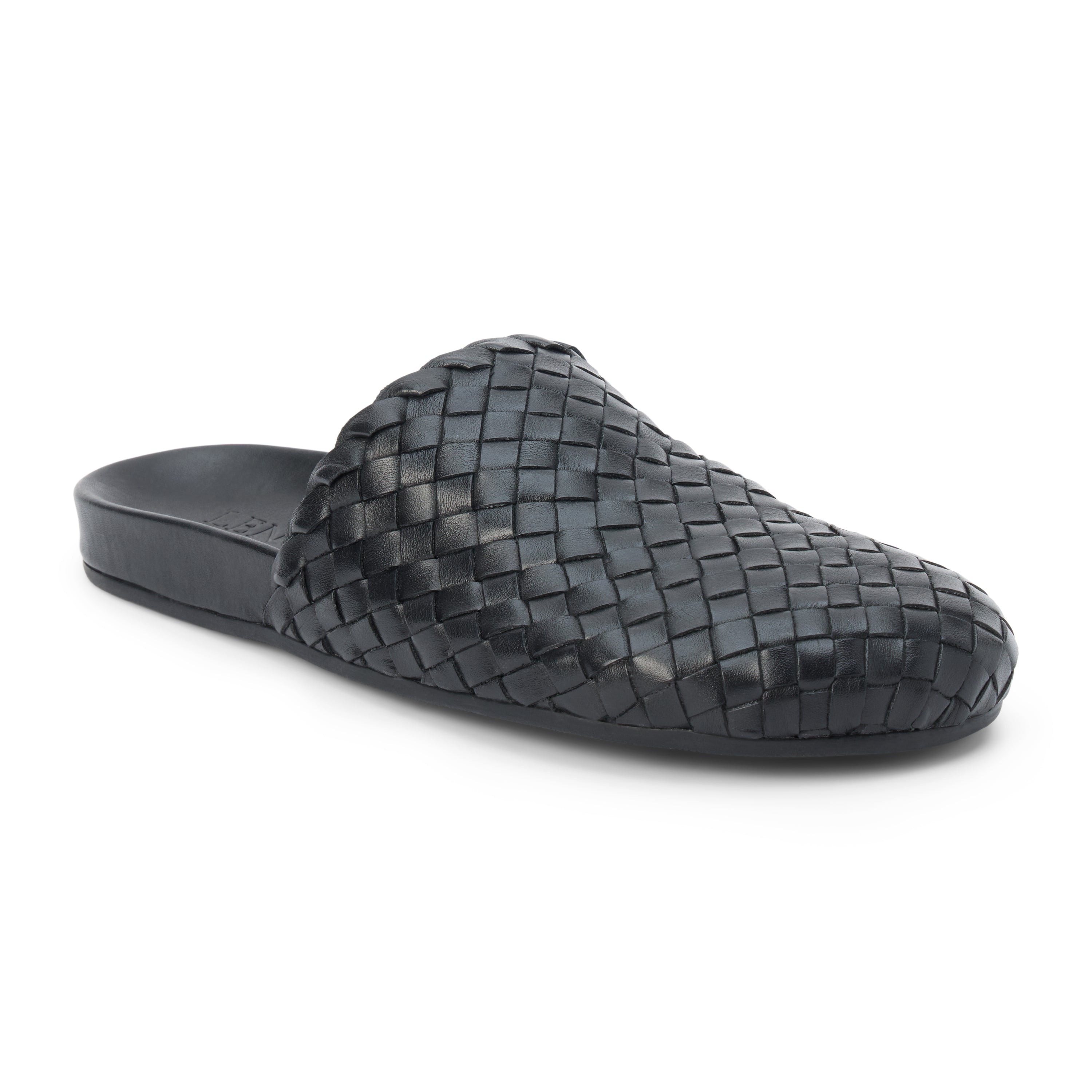Eileen Woven Mule – Lenore by Matisse – black woven leather backless mule with padded footbed.