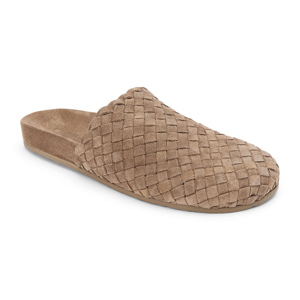 Eileen Woven Mule - Lenore by Matisse - Taupe suede woven mule with a soft texture and cushioned footbed. A cozy yet refined silhouette, perfect for effortless everyday wear.