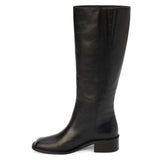 Franklin Knee-High Boot – Matisse Footwear – Smooth black leather knee-high boot with square toe and low stacked heel.
