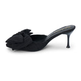Goldie Heeled Mule - Beach by Matisse - Black pointed-toe mule with sculpted heel and oversized knotted bow.