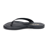 Leo Flip Flop Sandal – Matisse Footwear – Black leather flip flop sandals with cushioned footbed, wide thong strap, and sleek black sole. A laid-back yet refined essential for casual summer comfort.