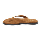 Leo Flip Flop Sandal – Matisse Footwear – Tan suede flip flop sandals with cushioned footbed, wide thong strap, and sleek black sole. A laid-back yet refined essential for casual summer comfort.