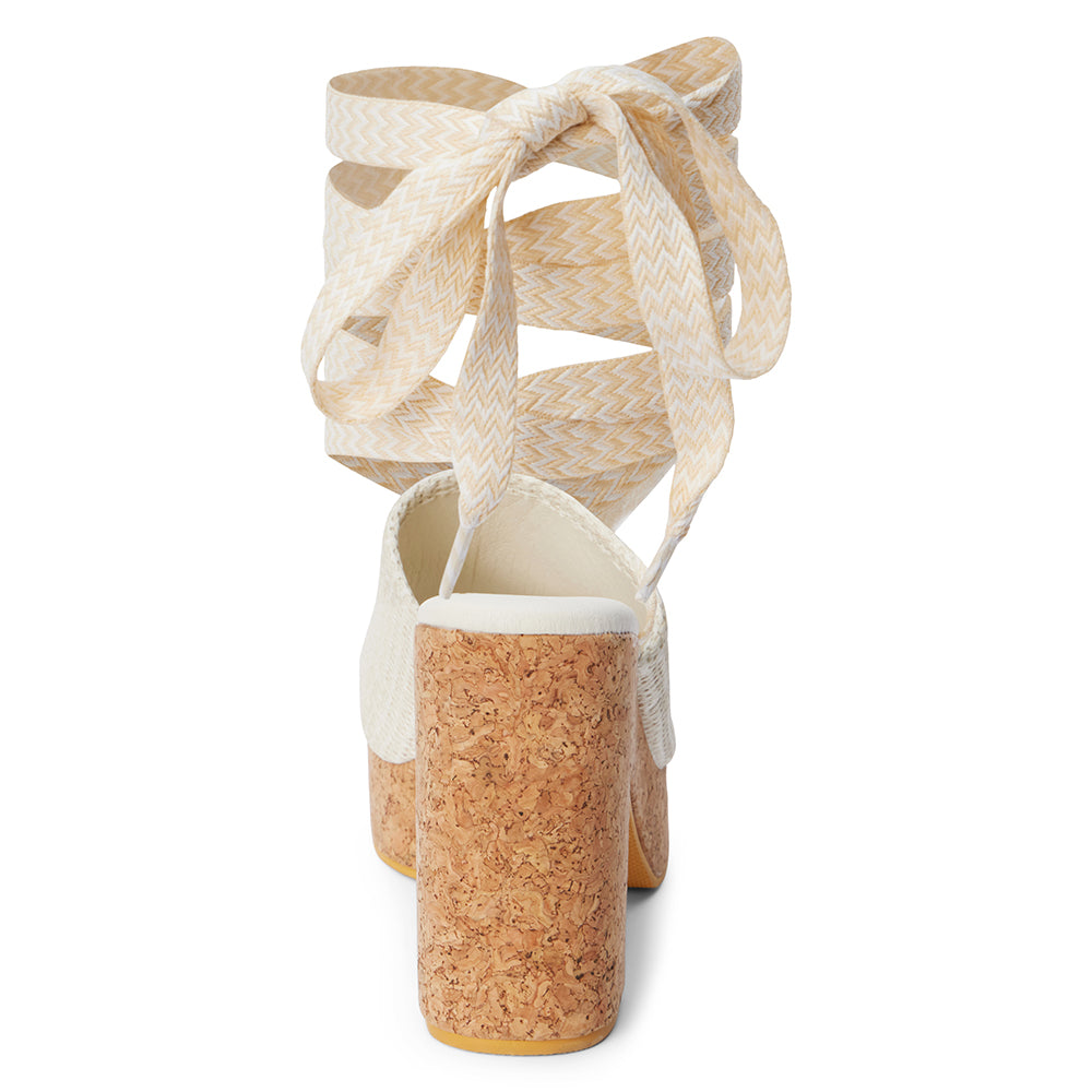 White tie up platform sandals cheap