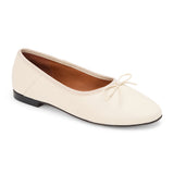 Marie Ballet Flat - Lenore by Matisse - Ivory leather ballet flats with a classic round-toe silhouette, delicate bow detail, and padded leather insole. A timeless essential for effortless everyday elegance.