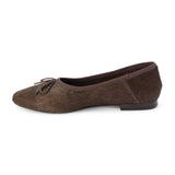 Marie Ballet Flat - Lenore by Matisse - Brown cow hair ballet flats with a classic round-toe silhouette, delicate bow detail, and padded leather insole. A timeless essential for effortless everyday elegance.
