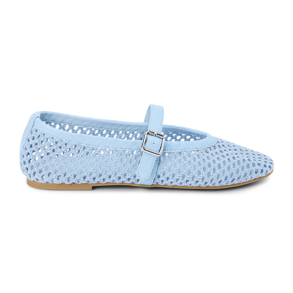 Nolita Ballet Flat – Coconuts By Matisse – Powder blue woven ballet flats with a square toe, Mary Jane strap, and silver buckle detail. A breathable and chic twist on a timeless silhouette.