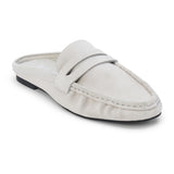 Porta Penny Loafer Mule – Matisse Footwear – Light grey slip-on loafer with classic penny strap and moc toe stitching.
