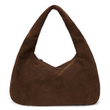 Toronto Shoulder Bag – Matisse – Slouchy dark brown suede shoulder bag with wide strap and curved silhouette.