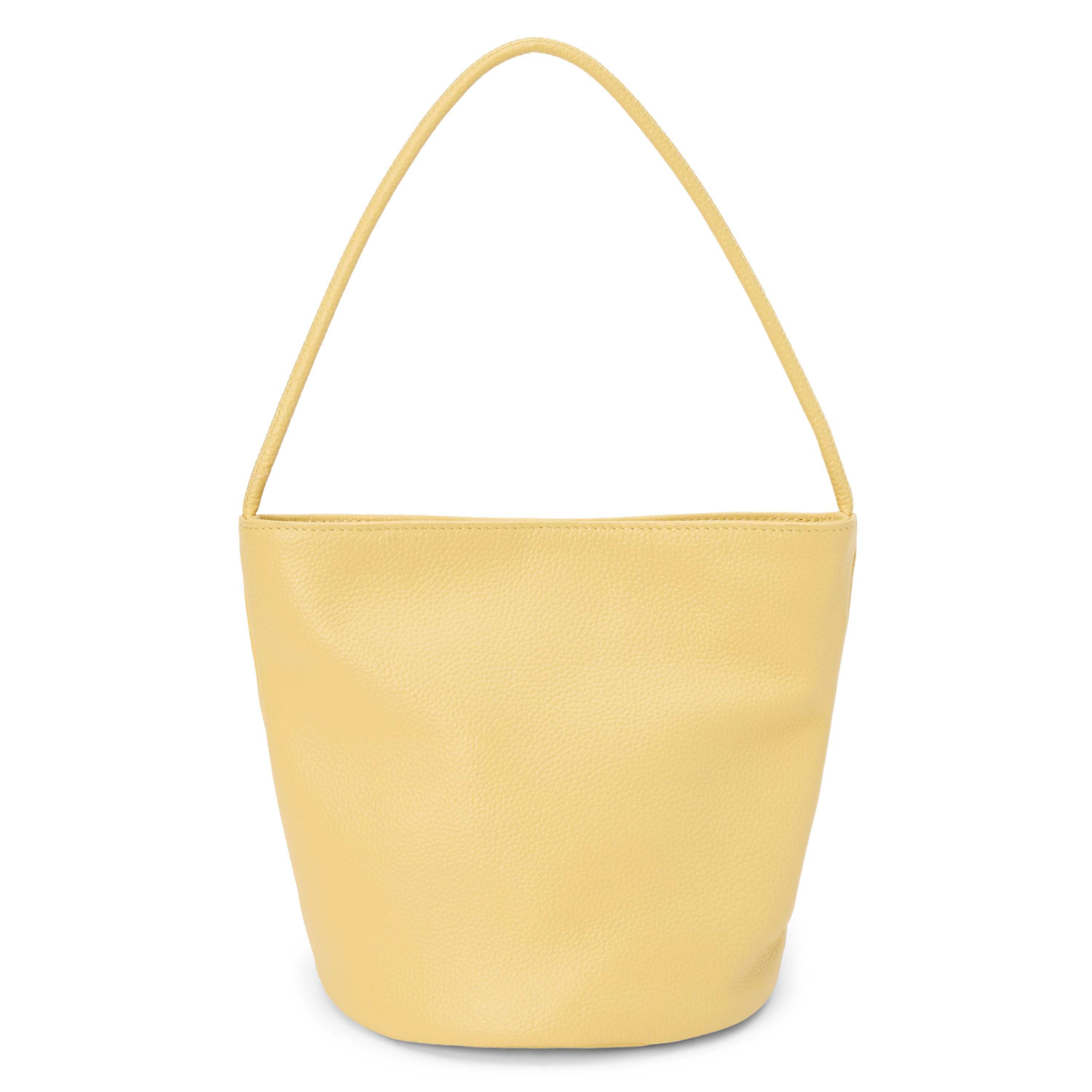 Vancouver Bucket Bag - Matisse - Footwear - Minimalist bucket bag in butter yellow leather with a seamless silhouette and a single shoulder strap. A versatile and unstructured carryall with effortless, elevated appeal.