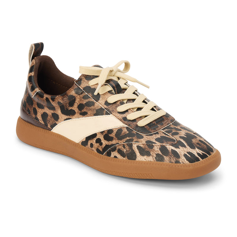 Wylder Vegan Low-Top Sneaker – Coconuts by Matisse – Leopard-print faux leather sneaker with cream stripe and gum sole.