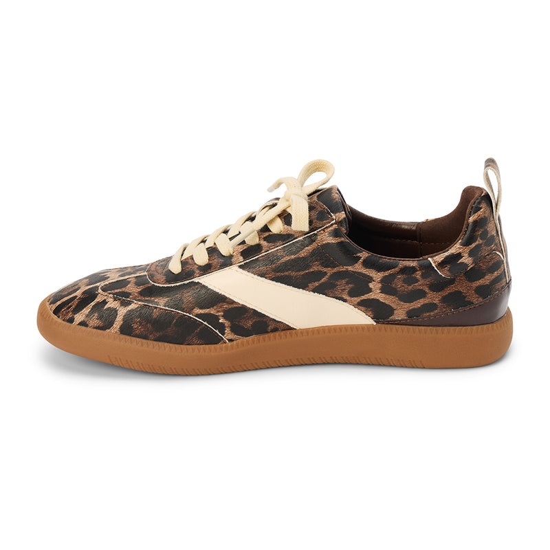 Wylder Vegan Low-Top Sneaker – Coconuts by Matisse – Leopard-print faux leather sneaker with cream stripe and gum sole.