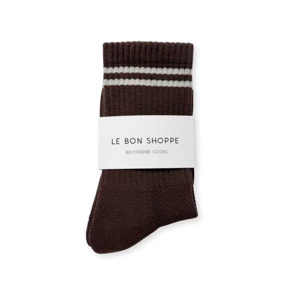 Le Bon Shoppe Boyfriend Socks - Matisse - Classic ribbed crew socks with contrast stripes and cushioned sole