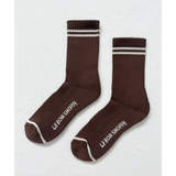 Le Bon Shoppe Boyfriend Socks - Matisse - Classic ribbed crew socks with contrast stripes and cushioned sole