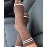 Le Bon Shoppe Boyfriend Socks - Matisse - Classic ribbed crew socks with contrast stripes and cushioned sole