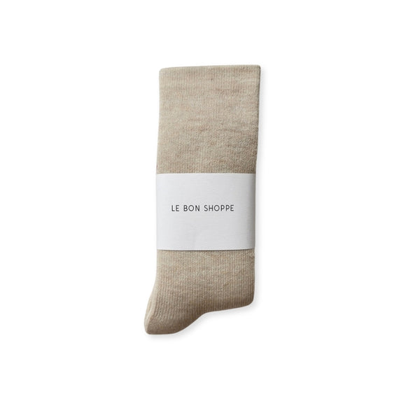 Le Bon Shoppe Camper Socks – Matisse – Cozy cream colored ribbed crew socks with a soft wool blend and classic silhouette
