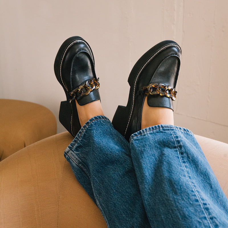 Louie Chunky Loafer with Chain Detail