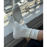 Le Bon Shoppe Crisp Step Socks – Matisse – Sleek white ribbed crew socks with clean lines and versatile everyday silhouette