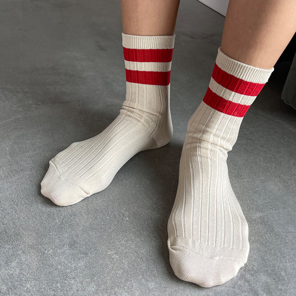 le-bon-shoppe-her-varsity-socks-cream-red