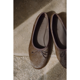 Marie Ballet Flat - Lenore by Matisse - Brown cow hair ballet flats with a classic round-toe silhouette, delicate bow detail, and padded leather insole. A timeless essential for effortless everyday elegance.