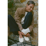 Marie Ballet Flat - Lenore by Matisse - Ivory leather ballet flats with a classic round-toe silhouette, delicate bow detail, and padded leather insole. A timeless essential for effortless everyday elegance.