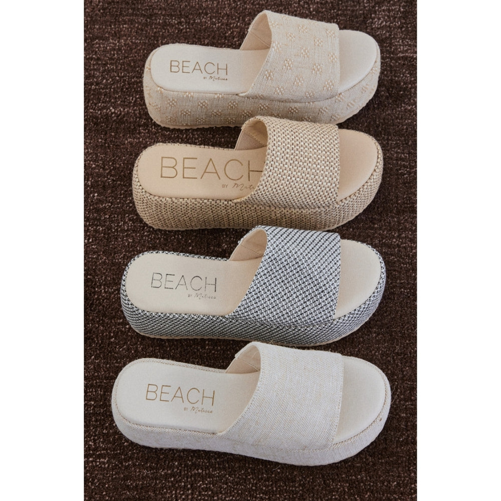 Pismo Platform Slide Sandal | White/Black – Beach by Matisse
