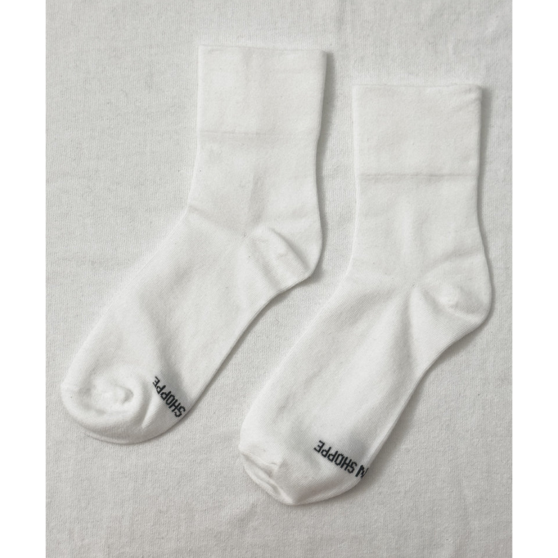Le Bon Shoppe Sneaker Socks - Matisse – White crew socks with smooth knit and versatile everyday silhouette