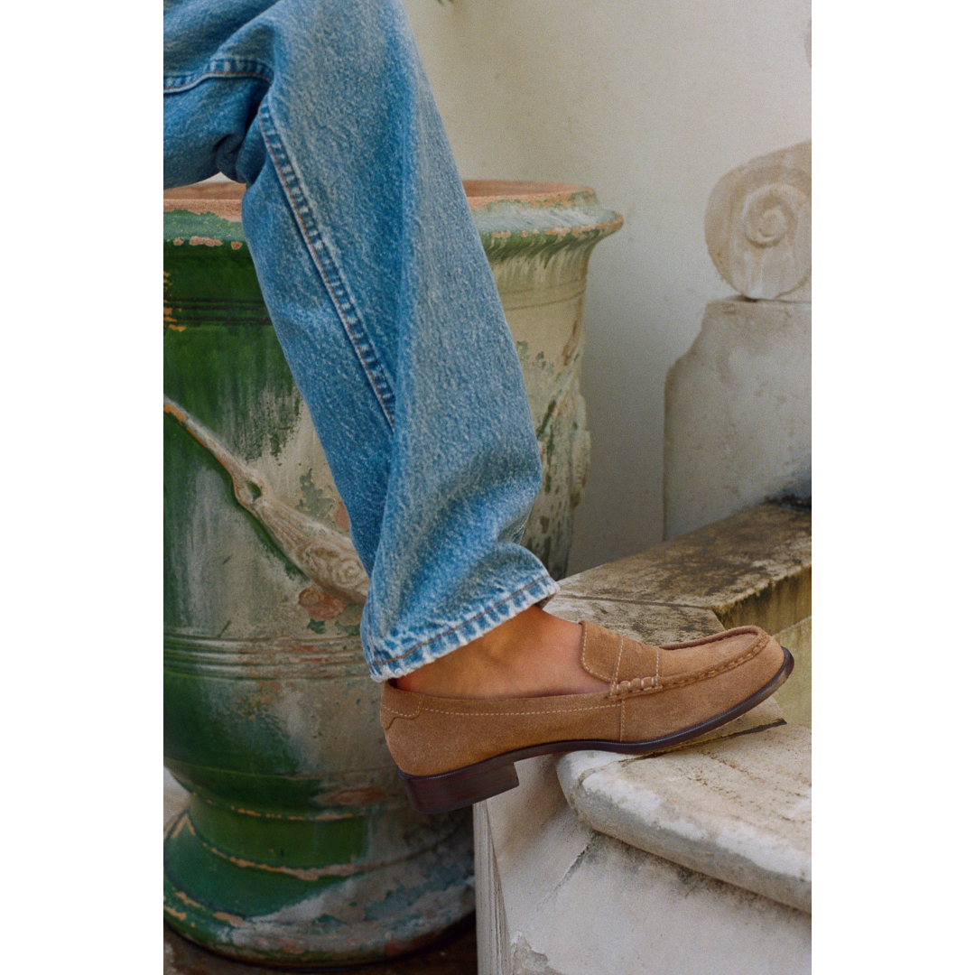 Steven Penny Loafer - Matisse Footwear - Bourbon suede penny loafers with a polished finish, classic moccasin stitching, and a low stacked heel. A timeless staple for effortless sophistication.
