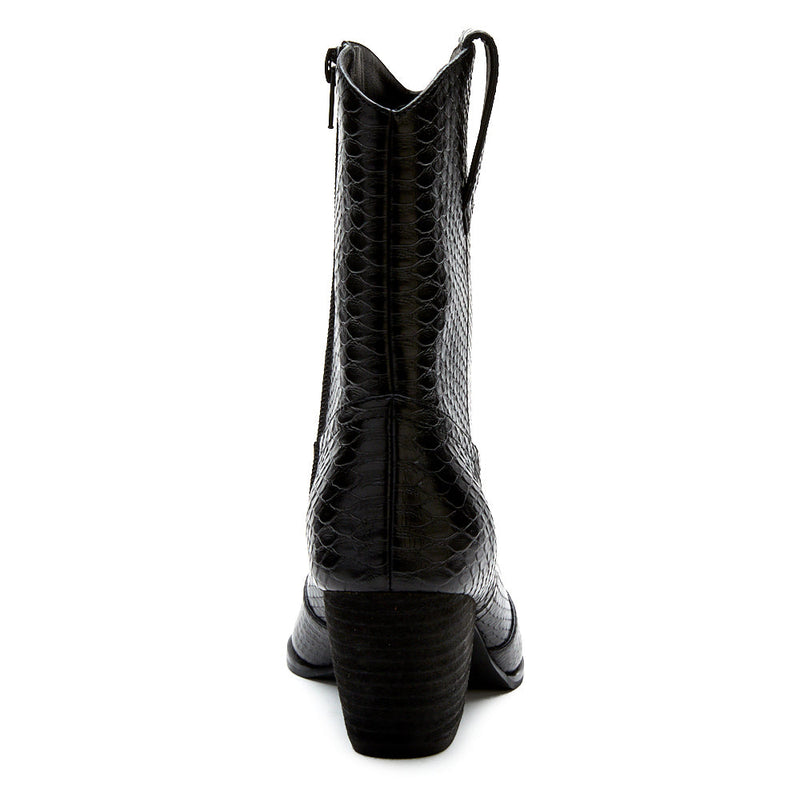 Bambi Western Boot Black Snake