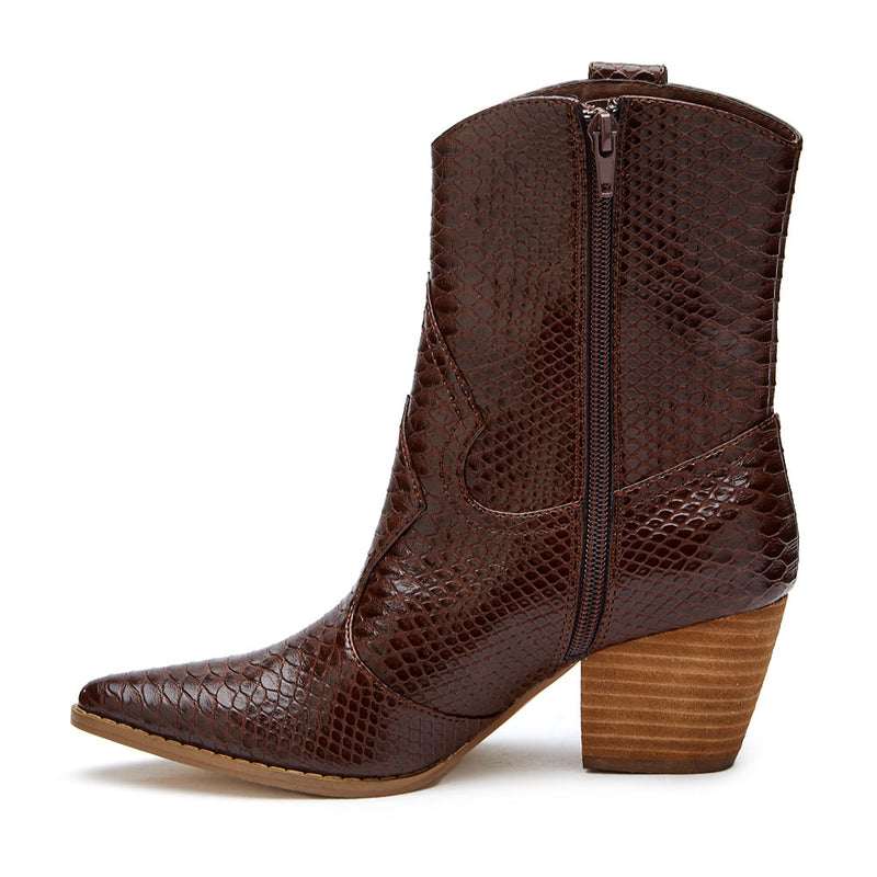Bambi Western Boot Brown Snake