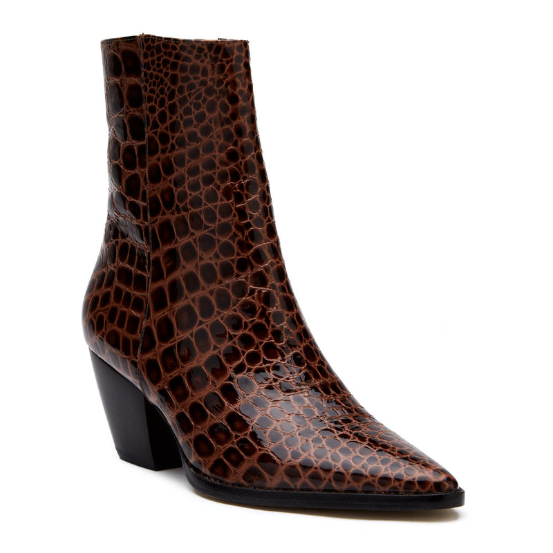 Caty Ankle Boot Chocolate Croc