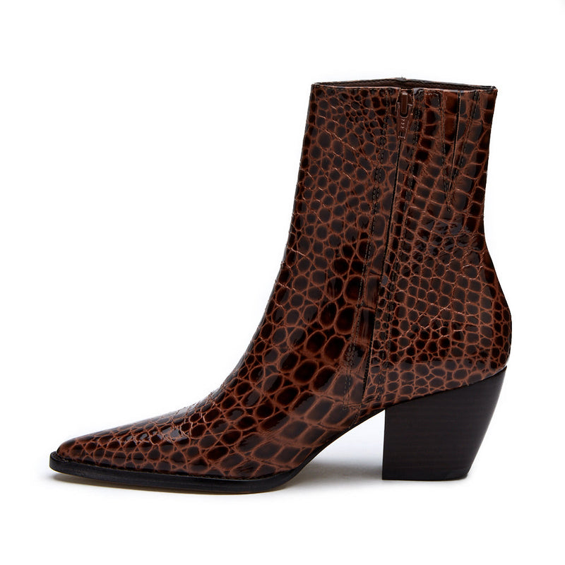 Caty Ankle Boot Chocolate Croc