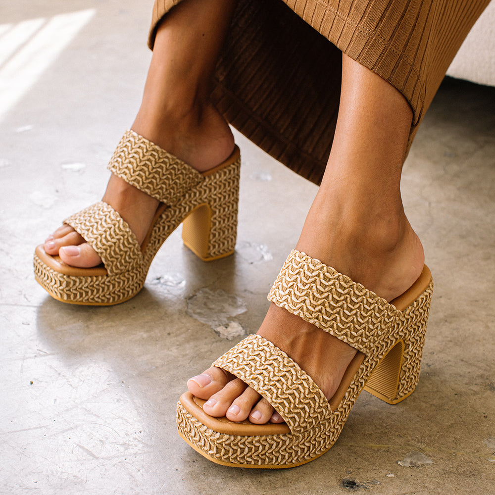 wood heel mule sandals soft _ circle (maple)