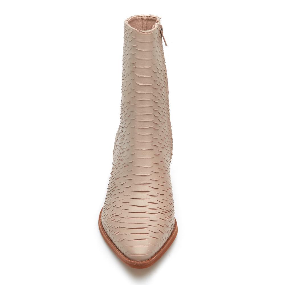 beige low heel boots